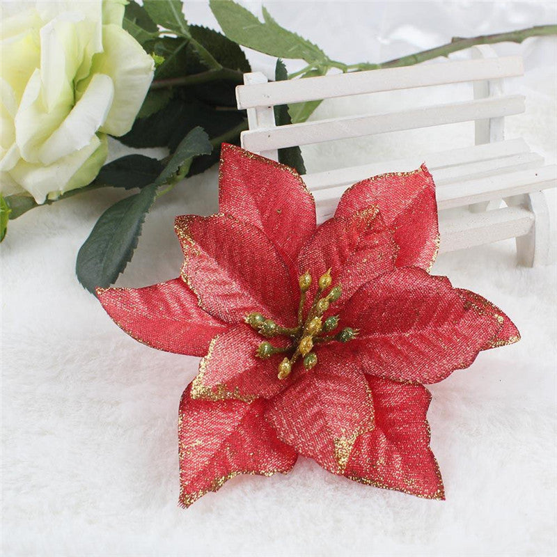 Artificial Christmas Flower 13cm Christmas Tree Decoration Flower