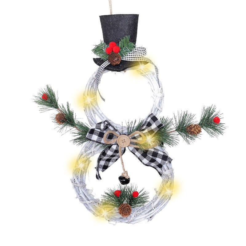 Christmas wreath pendant LED lights garland