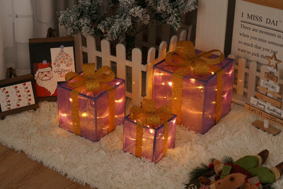 Christmas Gift Box Lights - 3-Piece Set