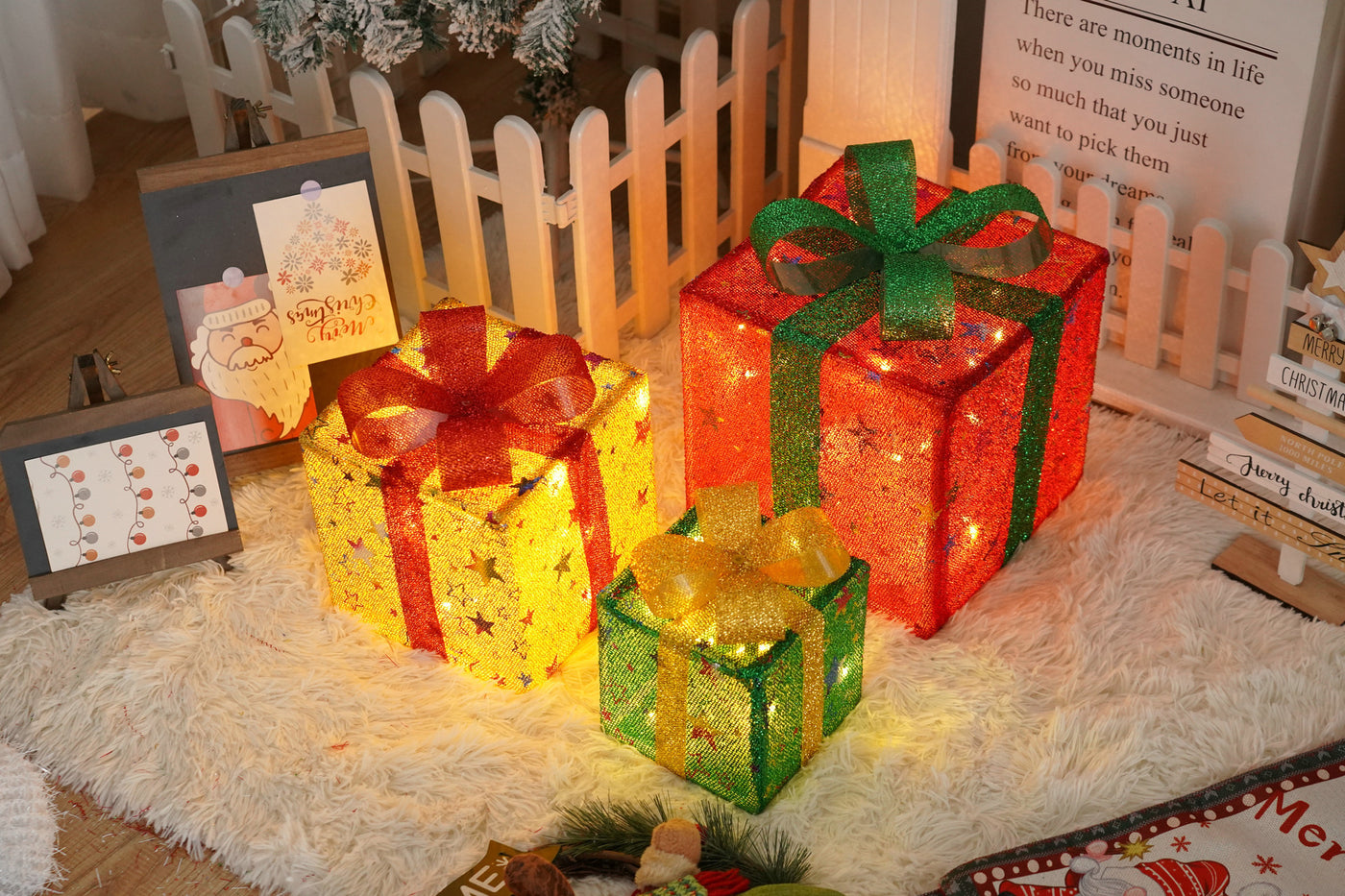 Christmas Gift Box Lights - 3-Piece Set