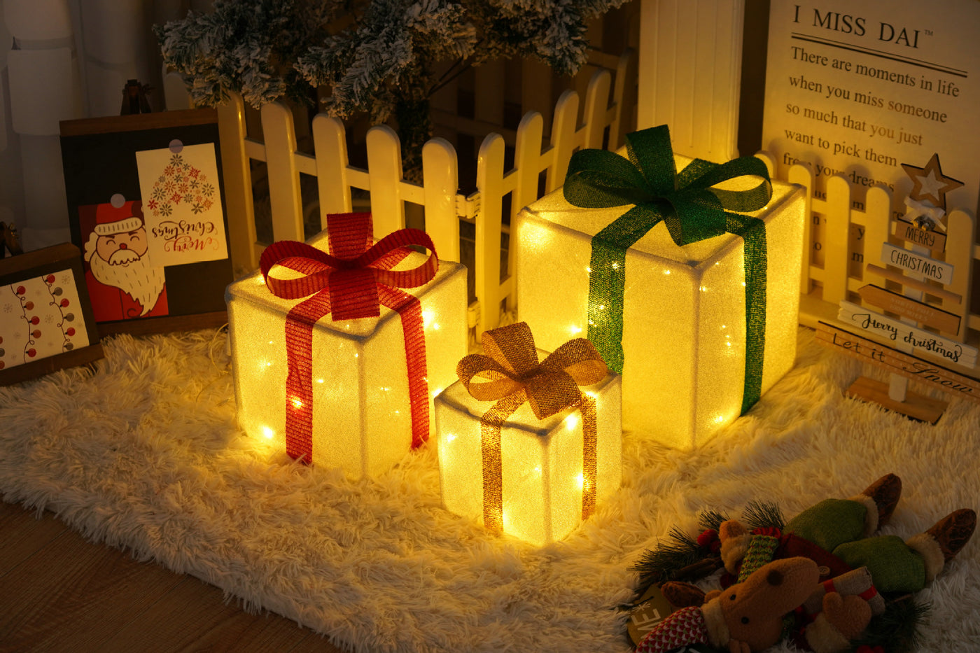 Christmas Gift Box Lights - 3-Piece Set