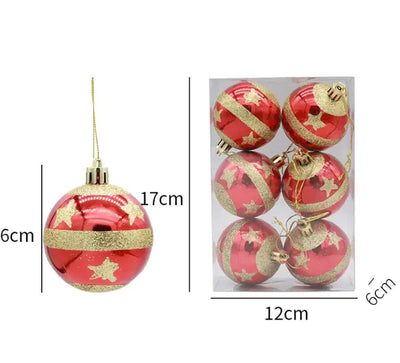 6cm Painted Christmas Ball Decorations Arrangement Props