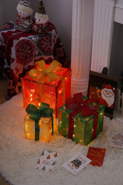 Christmas Gift Box Lights - 3-Piece Set