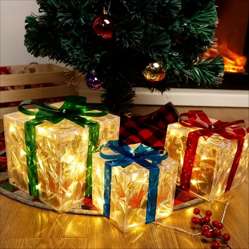 Illuminated Christmas Gift Box Set