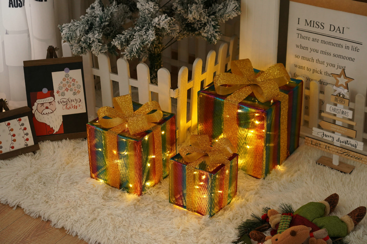 Christmas Gift Box Lights - 3-Piece Set