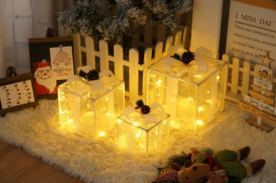 Christmas Gift Box Lights - 3-Piece Set