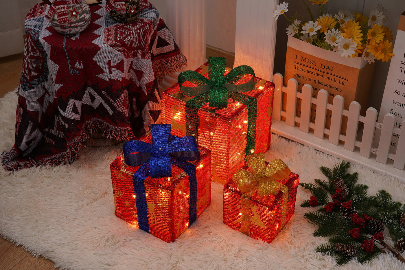 Christmas Gift Box Lights - 3-Piece Set