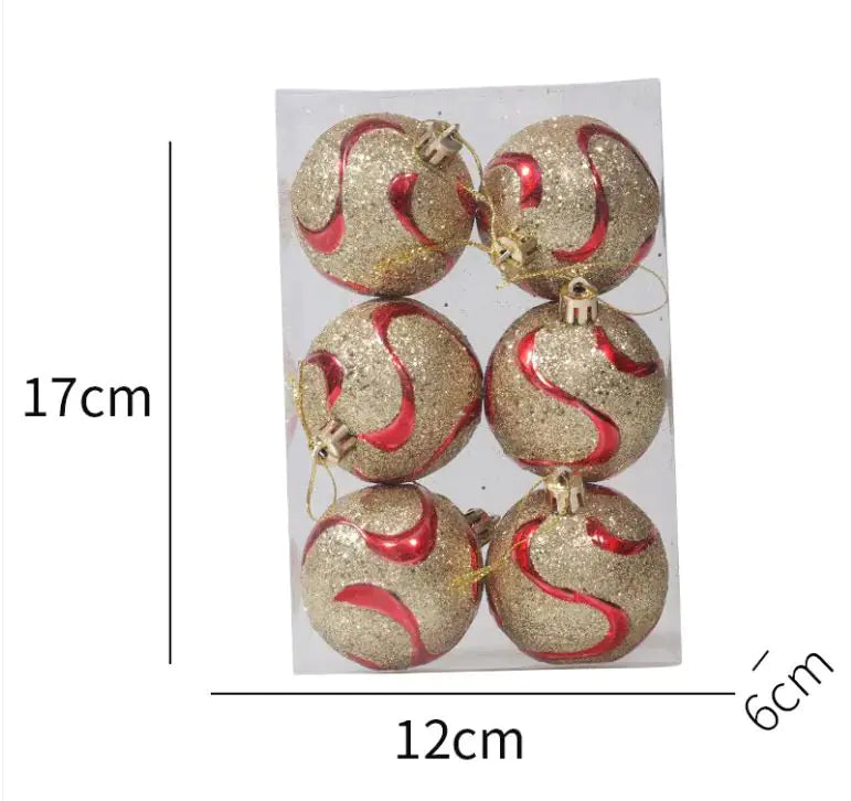 6cm Painted Christmas Ball Decorations Arrangement Props