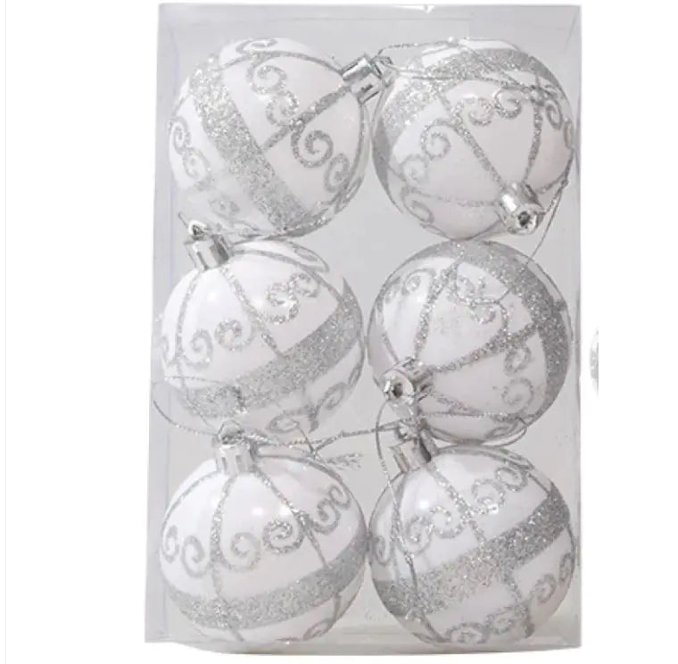 6cm Painted Christmas Ball Decorations Arrangement Props