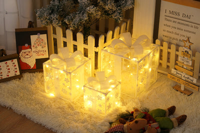 Christmas Gift Box Lights - 3-Piece Set