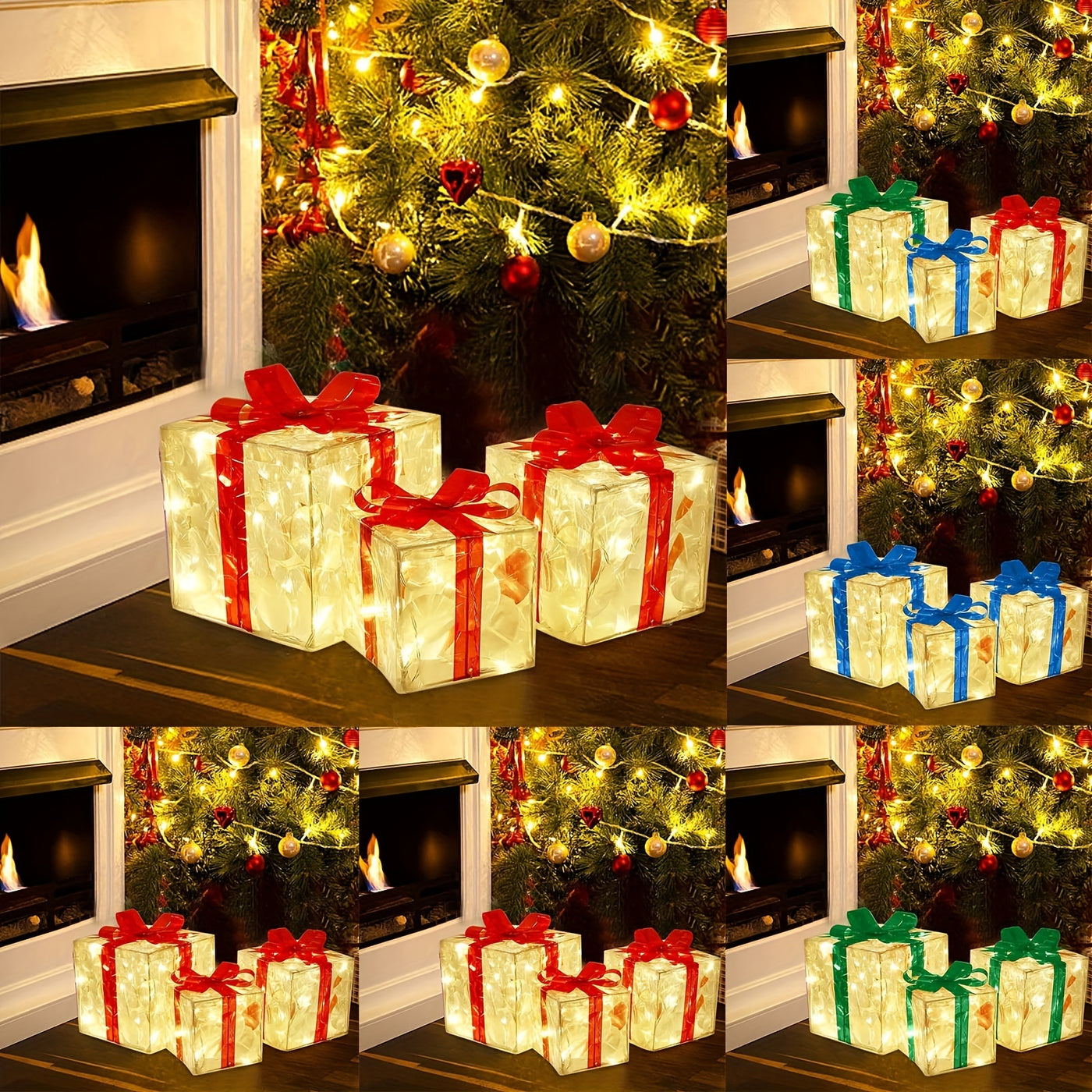 Illuminated Christmas Gift Box Set