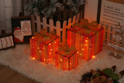 Christmas Gift Box Lights - 3-Piece Set