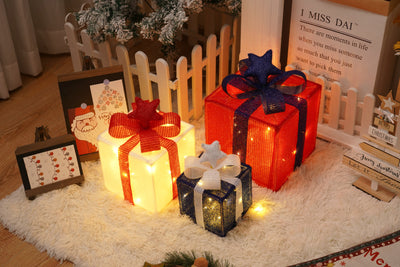 Christmas Gift Box Lights - 3-Piece Set