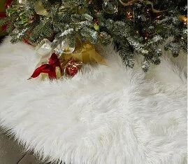 Creative White Plush Christmas Tree Skirt