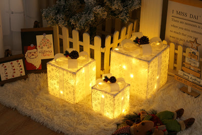 Christmas Gift Box Lights - 3-Piece Set