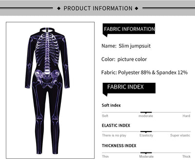 3D Glow Skeleton Jumpsuit