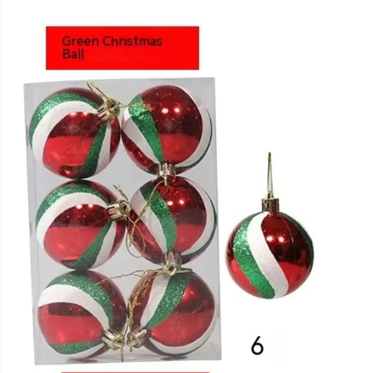 6cm Painted Christmas Ball Decorations Arrangement Props