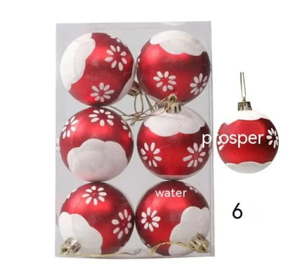 6cm Painted Christmas Ball Decorations Arrangement Props