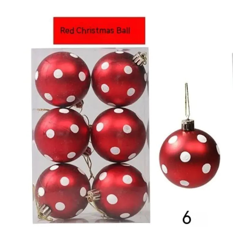 6cm Painted Christmas Ball Decorations Arrangement Props