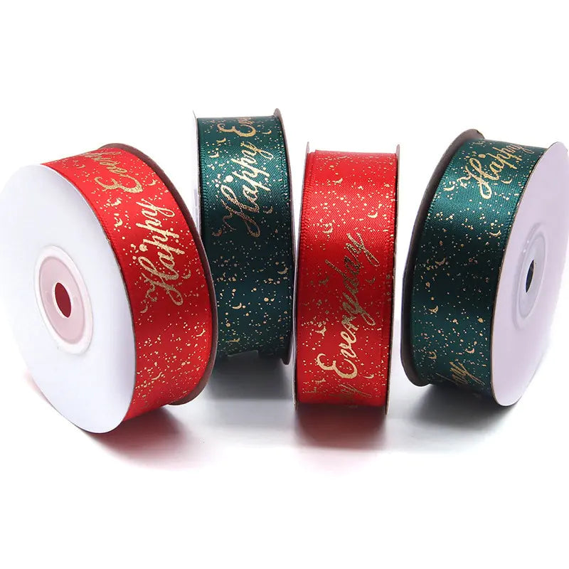 Ribbon Printed Christmas Design Decoration Gift Packing